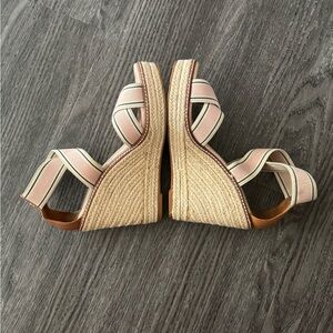 Tory Burch Pink Strap Espadrilles Wedges Womens Size 8